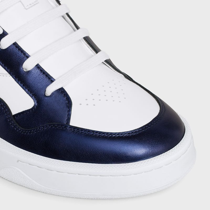 Optic White/Blue Celine C06 HIGH in CALFSKIN & METALLIC CALFSKIN Sneakers | CL-591908