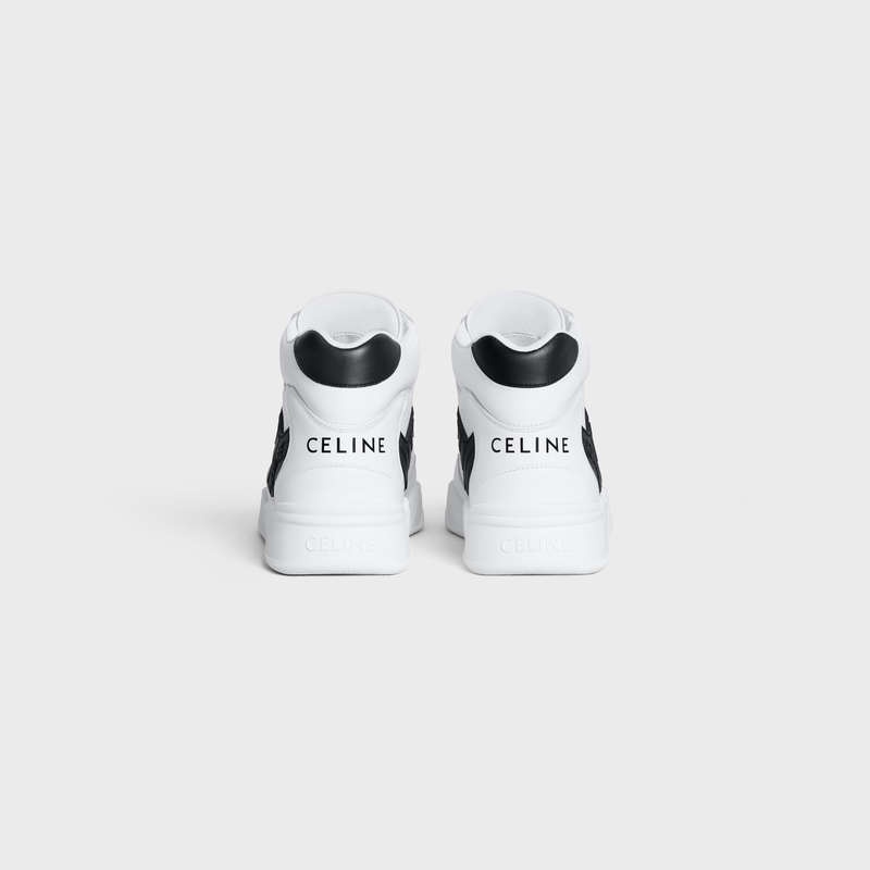 Optic White / Black Celine C06 HIGH in CALFSKIN Sneakers | CL-591909