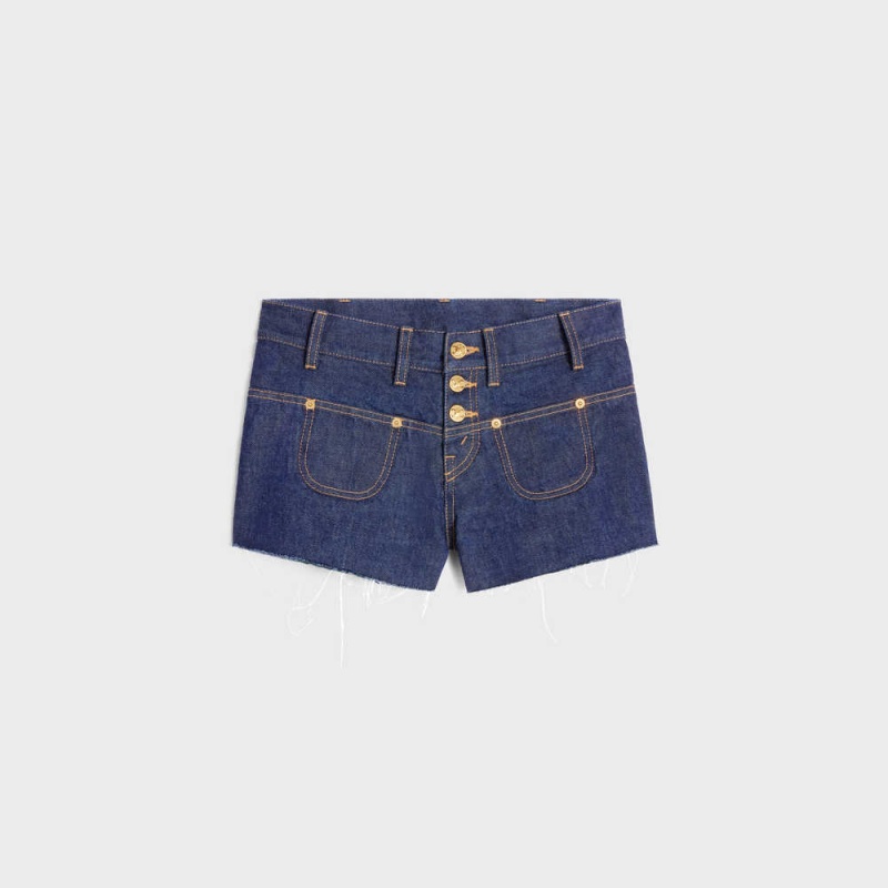 RINSED Celine Mini in rinsed wash denim Shorts | CL-592747