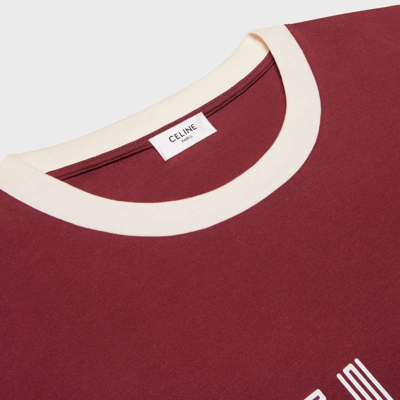 Red grape/ off white Celine LOOSE IN COTTON JERSEY T-shirts | CL-592126