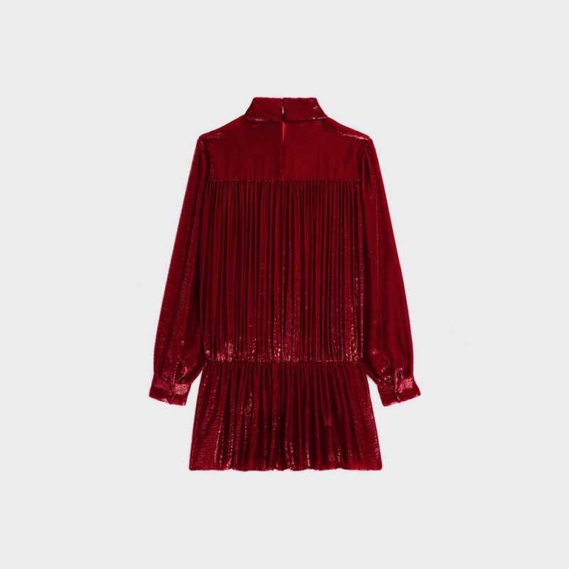 Rouge Theatre Celine gathered mini in flowing velvet lamé Dresses | CL-592843