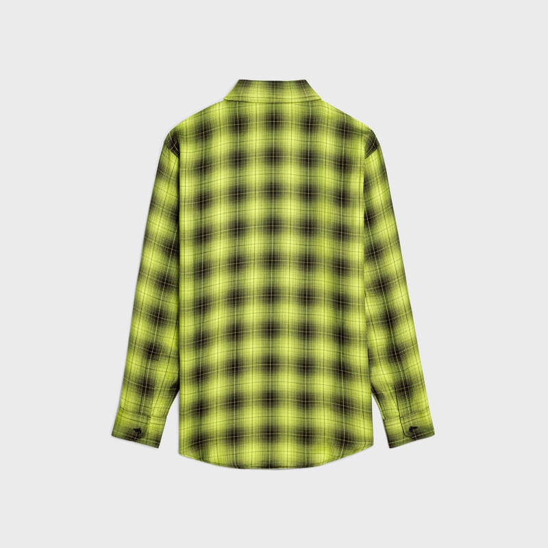 Yellow Celine oversized in checked wool Shirts | CL-592157