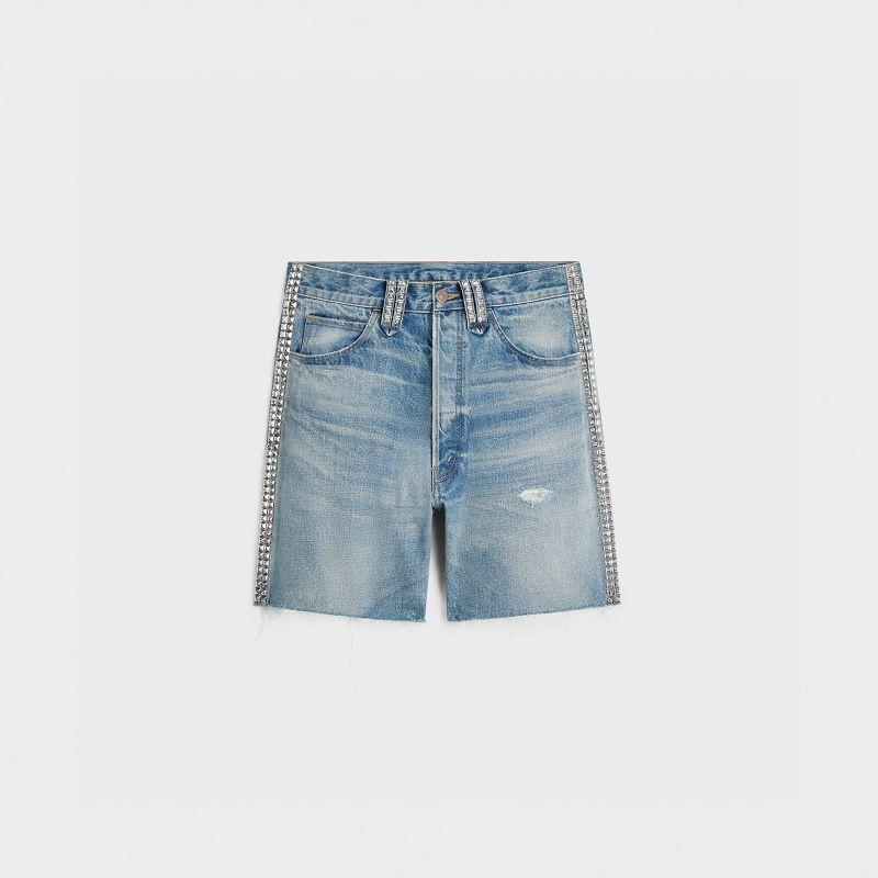 ZUMA WASH Celine wesley with studs in zuma wash denim Shorts | CL-592070