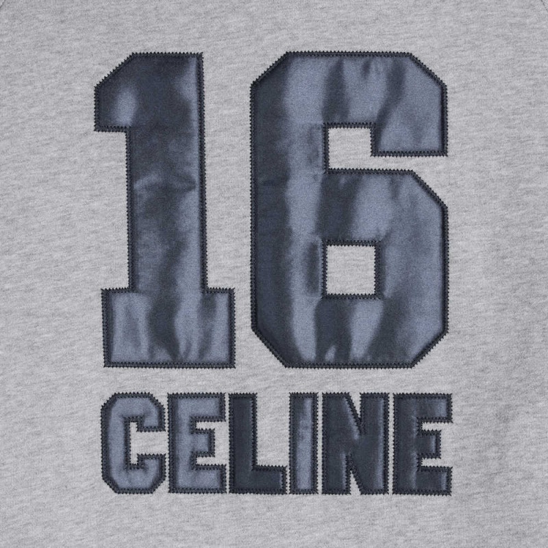 grey / navy Celine 16 hoodie in cotton fleece Dresses | CL-592880